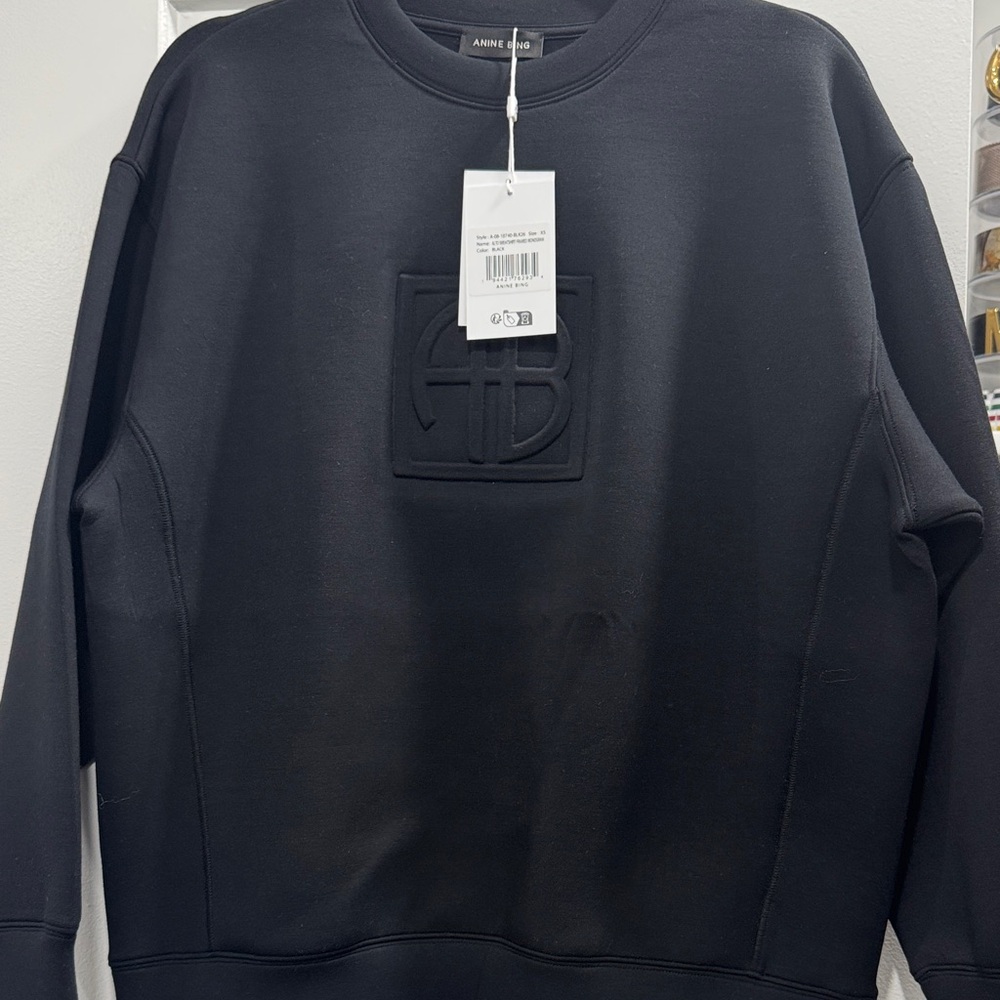NWT Anine Bing Black Crewneck Sweater